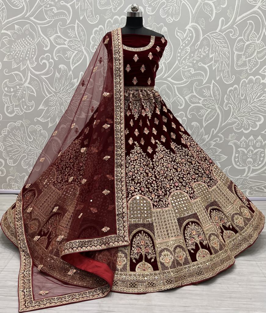 Red Color Wedding Wear Lehenga Choli With Designer Dori,Jari  Embroidery,Diamond Work ACU2913