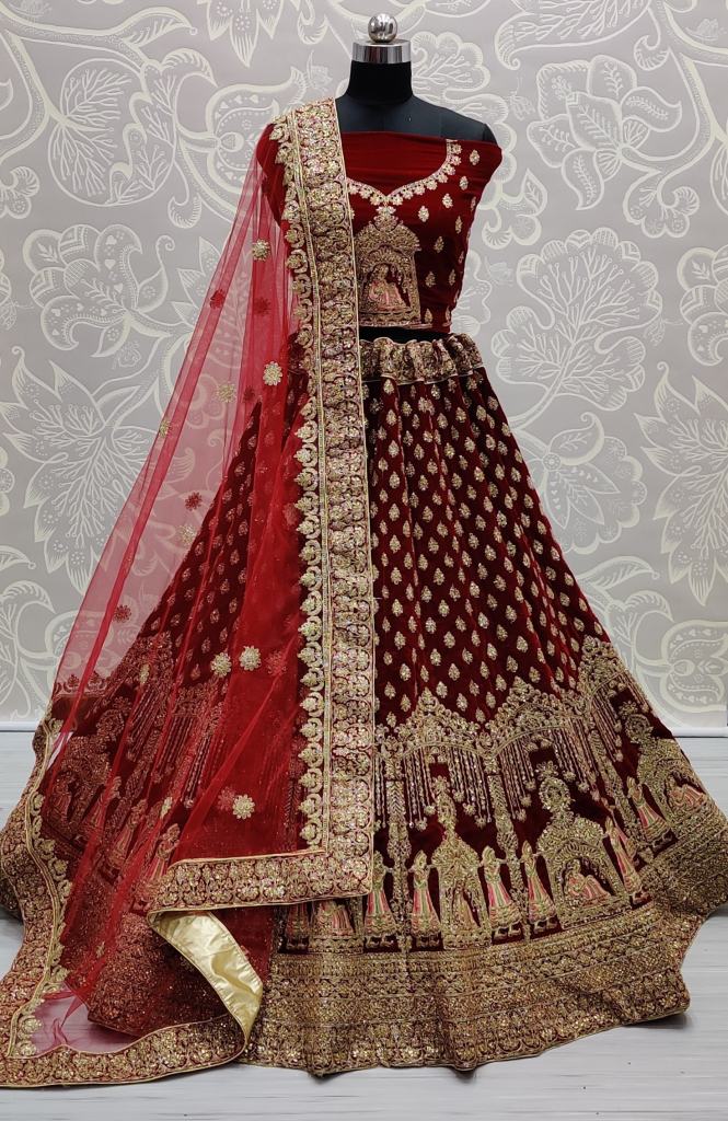 Red Satin Designer Bridal Lehenga at Rs 5500 in Kolkata | ID: 17820056948