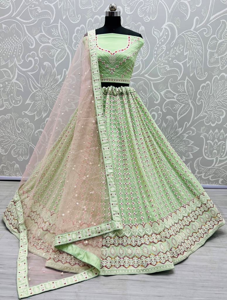 Buy Fab Window Women's Georgette Fabric Lehenga Choli With Sequince Embroidery  work - DustyGreen Online at Best Prices in India - JioMart.