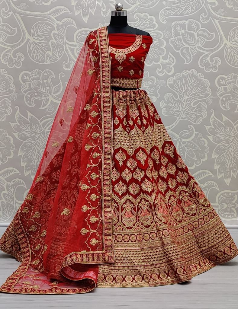 Velvet Wedding Brdial Lehenga | Wedding Outfit