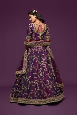 7802 Wedding Wear Designer Art Silk Lehenga Choli Gujju Fashions Designer Lehnga Choli