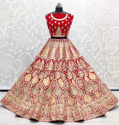 A2256 Wedding wear Sequence work Velvet Bridal Lehenga Choli Gujju Fashions Designer Lehnga Choli