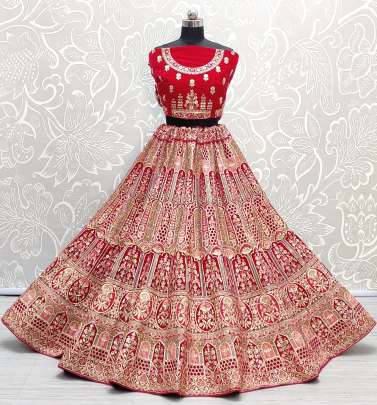 A2257 Velvet and Multi Embroidery work Designer Bridal Lehenga choli Gujju Fashions Designer Lehnga Choli