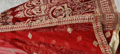 A2259 Bharat and Elephant Embroidery Work Velvet Bridal Lehenga Choli Gujju Fashions Designer Lehnga Choli