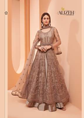 ALIZEH GUL BAHAAR VOL-1 Wedding wear Buttefly Net Embroidery work Gown Gujju Fashions Anarkali Gown