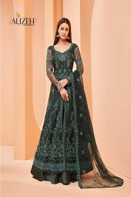 ALIZEH GUL BAHAAR VOL-1 Wedding wear Buttefly Net Embroidery work Gown Gujju Fashions Anarkali Gown