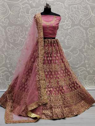 Attractive Embroidered Net Lehenga choli Gujju Fashions