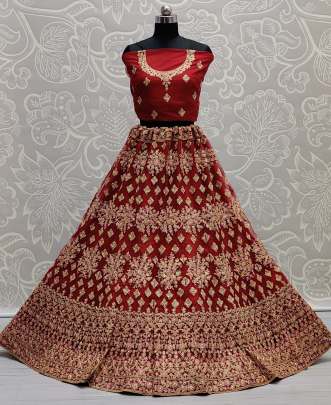 Attractive Embroidered Net Lehenga choli Gujju Fashions Designer Lehnga Choli