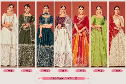 BRIDESMAID VOL. 13 - SILK LEHNGA CHOLI - GUJJU FASHIONS Designer Lehnga Choli