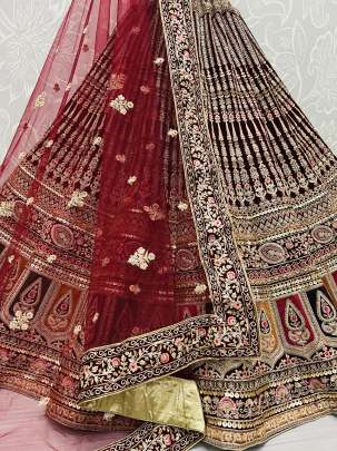 Beautiful Dori Work & Zari Work Multi Thread Bridal Lehenga Choli Gujju Fashions Designer Lehnga Choli