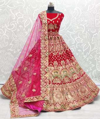 Bollywood Designe Wedding wear Peacock Embroidery Work Bridal Lehenga Choli Gujju Fashions Designer Lehnga Choli