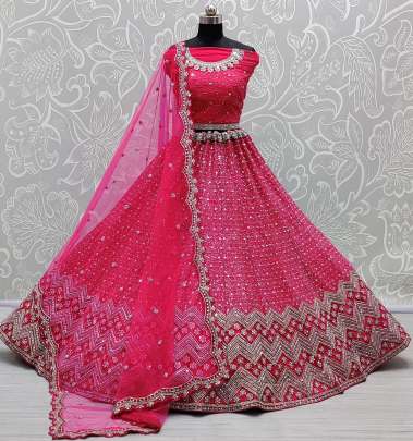 Bollywood Designer Thread and Mirror Crafted Lehenga Choli Gujju Fashions