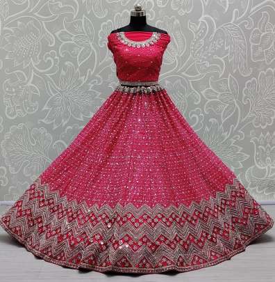 Bollywood Designer Thread and Mirror Crafted Lehenga Choli Gujju Fashions Designer Lehnga Choli