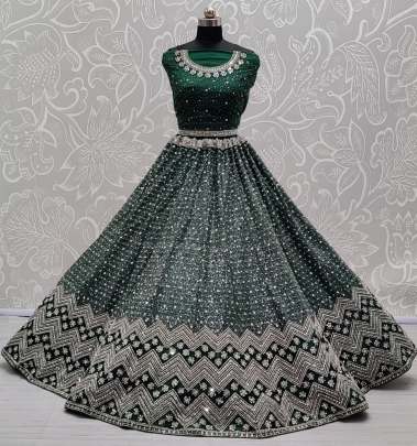 Bollywood Designer Thread and Mirror Crafted Lehenga Choli Gujju Fashions Designer Lehnga Choli