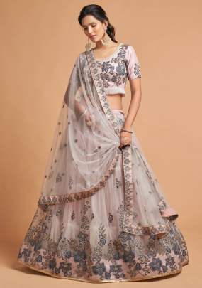 Designer Thraed & Dori Sequence Embroidery Soft Net Lehenga Choli Gujju Fashions Designer Lehnga Choli