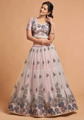 Designer Thraed & Dori Sequence Embroidery Soft Net Lehenga Choli Gujju Fashions Designer Lehnga Choli