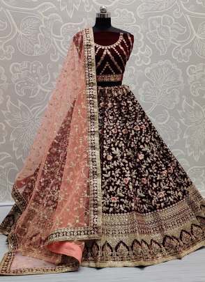 Designer Wedding Wear Dori and Sequence Work Bridal Lehenga Choli Gujju Fashions