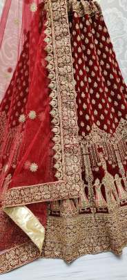 Designer Wedding Wear Velvet Bridal Lehenga Choli With Dupatta Gujju Fashions Designer Lehnga Choli