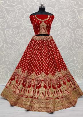 Designer Wedding Wear Velvet Bridal Lehenga Choli With Dupatta Gujju Fashions Designer Lehnga Choli