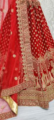 Designer Wedding Wear Velvet Bridal Lehenga Choli With Dupatta Gujju Fashions Designer Lehnga Choli