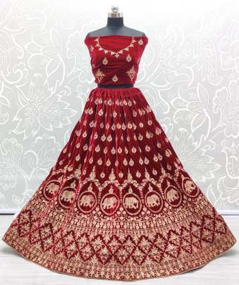 Dori Embroidery Velvet wedding Wear Designer Lehenga Choli Gujju Fashions Designer Lehnga Choli