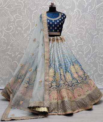 Dori Embroidery Wedding wear Semi Bridal Lehenga Choli Gujju Fashions