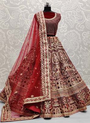 Dori Embroidery and Multi thread With Zari Embroidery Wedding wear Lehenga Choli Gujju Fashions