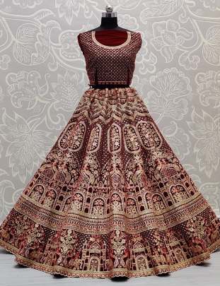 Dori Embroidery and Multi thread With Zari Embroidery Wedding wear Lehenga Choli Gujju Fashions Designer Lehnga Choli