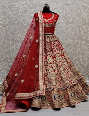 Dori Work Beautifully Designed Bridal Lehenga Choli Gujju Fashions