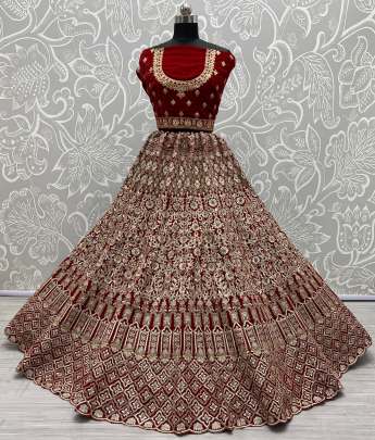 Dori Work & Zircon Diamond Beautiful Designer Velvet Lehenga Choli Gujju Fashions Designer Lehnga Choli