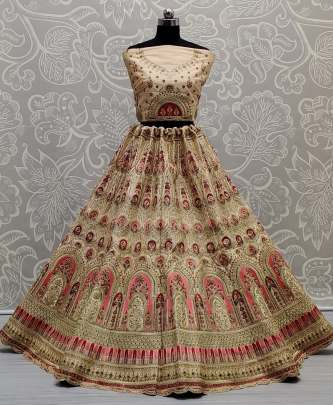 Dori  and Multi thread Work Wedding wear Silk Lehenga Choli Gujju Fashions Designer Lehnga Choli