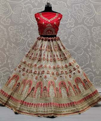 Dori  and Multi thread Work Wedding wear Silk Lehenga Choli Gujju Fashions Designer Lehnga Choli