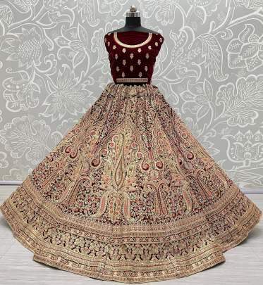 Dori and Thread Work Wedding Wear Bridal Lehenga Choli Gujju Fashions Designer Lehnga Choli