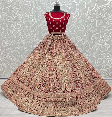 Dori and Thread Work Wedding Wear Bridal Lehenga Choli Gujju Fashions Designer Lehnga Choli