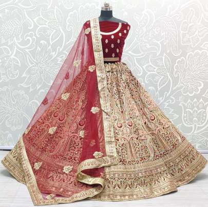 Dori and Thread Work Wedding Wear Bridal Lehenga Choli Gujju Fashions Designer Lehnga Choli