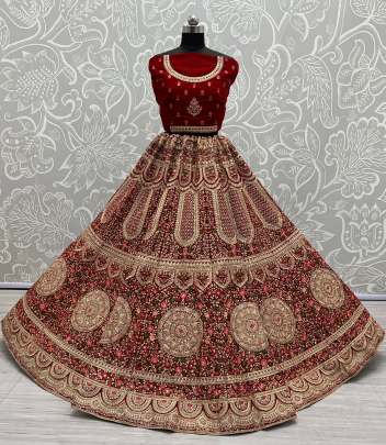 Dori work Bollywood Designer Velvet Bridal Lehenga Choli Gujju Fashions Designer Lehnga Choli