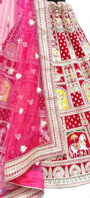 Double Sequence and Dori Embroidery Designer Wedding wear Bridal Lehenga Choli Gujju Fashions Designer Lehnga Choli