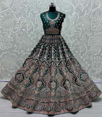 Embroidery &  Zircon Studded Birdal Lehenga  Choli Gujju Fashions Designer Lehnga Choli