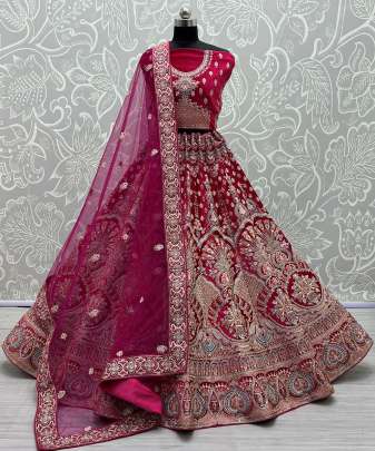 Embroidery &  Zircon Studded Birdal Lehenga  Choli Gujju Fashions Designer Lehnga Choli