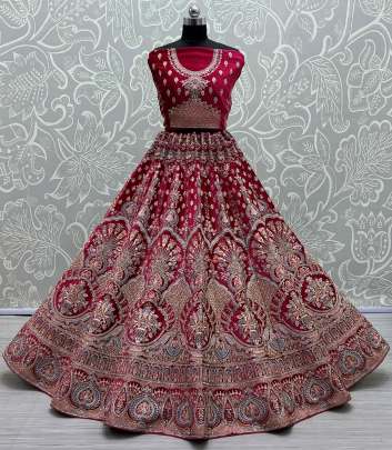 Embroidery &  Zircon Studded Birdal Lehenga  Choli Gujju Fashions Designer Lehnga Choli