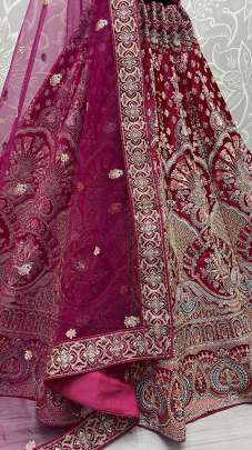 Embroidery &  Zircon Studded Birdal Lehenga  Choli Gujju Fashions Designer Lehnga Choli