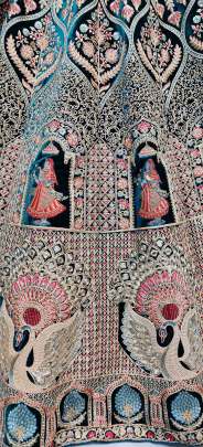 Handcrafted Mirror Work on Velvet Bridal Lehenga Choli Gujju Fashions Designer Lehnga Choli