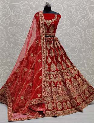 Heavy Embroidery and Wedding wear Designer Dupatta Bridal Lehenga Choli Gujju Fashions