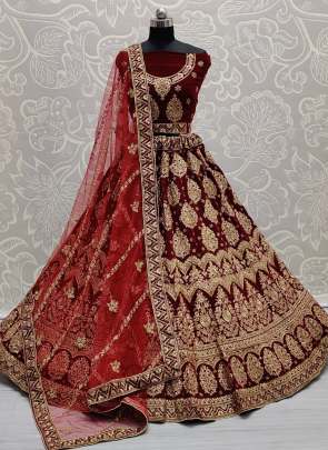 Heavy Embroidery and Wedding wear Designer Dupatta Bridal Lehenga Choli Gujju Fashions Designer Lehnga Choli