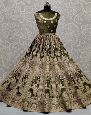 Wedding Wear Tredy Color Range Velvet Lehenga Choli Gujju Fashions Designer Lehnga Choli