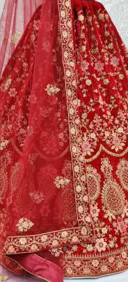 Leheriya patterns Wedding Wear Velvet Lehenga Choli Gujju Fashions Designer Lehnga Choli