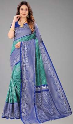 MB - 3171  Soft Lichi Pattu Jacquard Silk Saree Gujju Fashions
