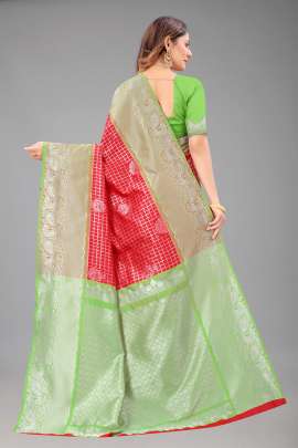 MB - 3171  Soft Lichi Pattu Jacquard Silk Saree Gujju Fashions Jacquard Saree