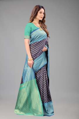 MB - 3171  Soft Lichi Pattu Jacquard Silk Saree Gujju Fashions Jacquard Saree