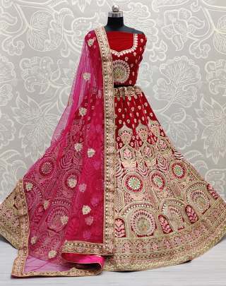 Mirror Crafted And Thread embroidered Bridal Lehenga Choli Gujju Fashions Designer Lehnga Choli